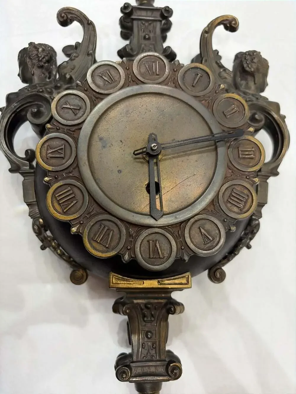 Vintage Westwood Chadwick Wall Clock Brass Cherubs Germany Working